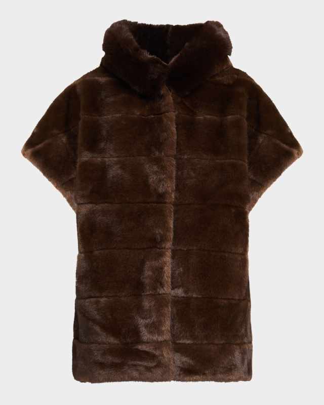 The Gloria Faux Fur Short Sleeve Vest